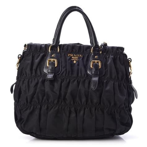 prada black nylon gaufre tote|Prada Tessuto Gaufre Nylon Small Black Satchel Handbag 1BA173.